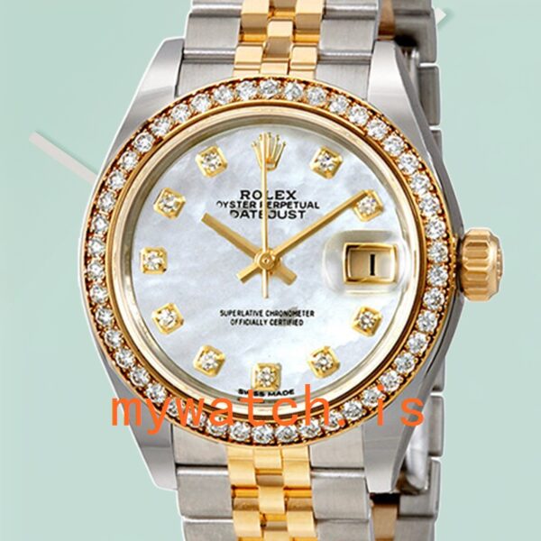 Rolex Datejust 28mm m279383rbr-0019 Ladies Diamond Bezel: Genuine vs. Replica