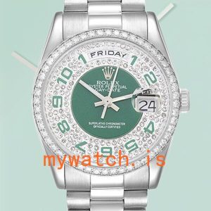 Rolex Day-Date 36mm Mens 118346 President Bracelet Diamond Bezel: Genuine vs. Replica