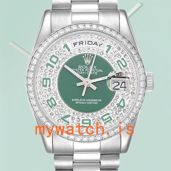 Rolex Day-Date 36mm Mens 118346 President Bracelet Diamond Bezel: Genuine vs. Replica