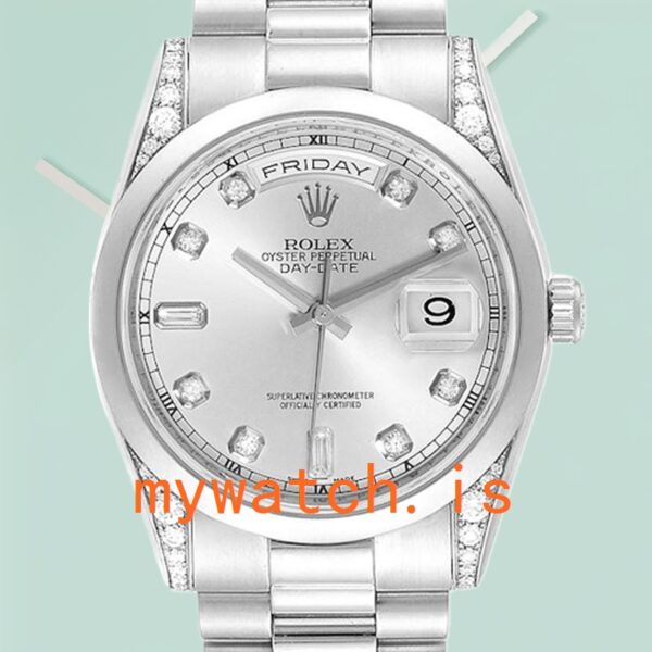 Rolex Day-Date Mens 118296 36mm President Bracelet Silver-tone: Genuine vs. Replica