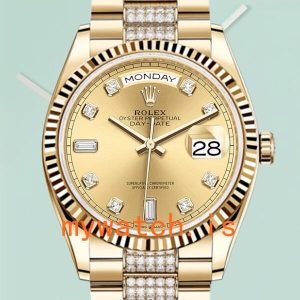 Rolex Day-Date Mens 36mm m128238-0026 Gold-tone: Genuine vs. Replica